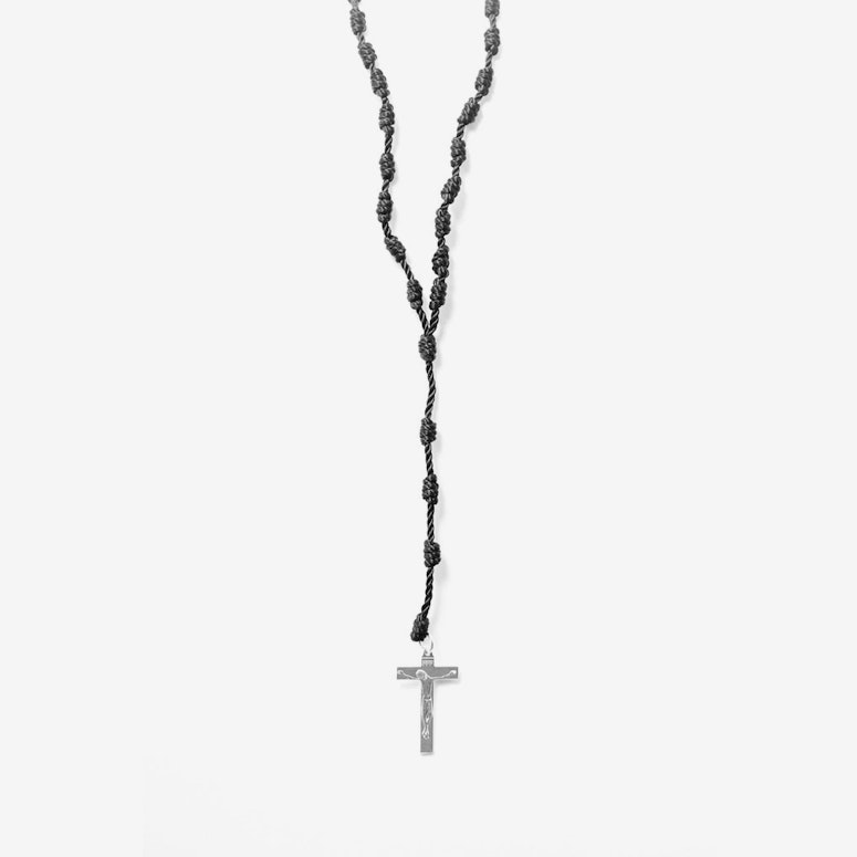 Rosario Necklace Silver/black