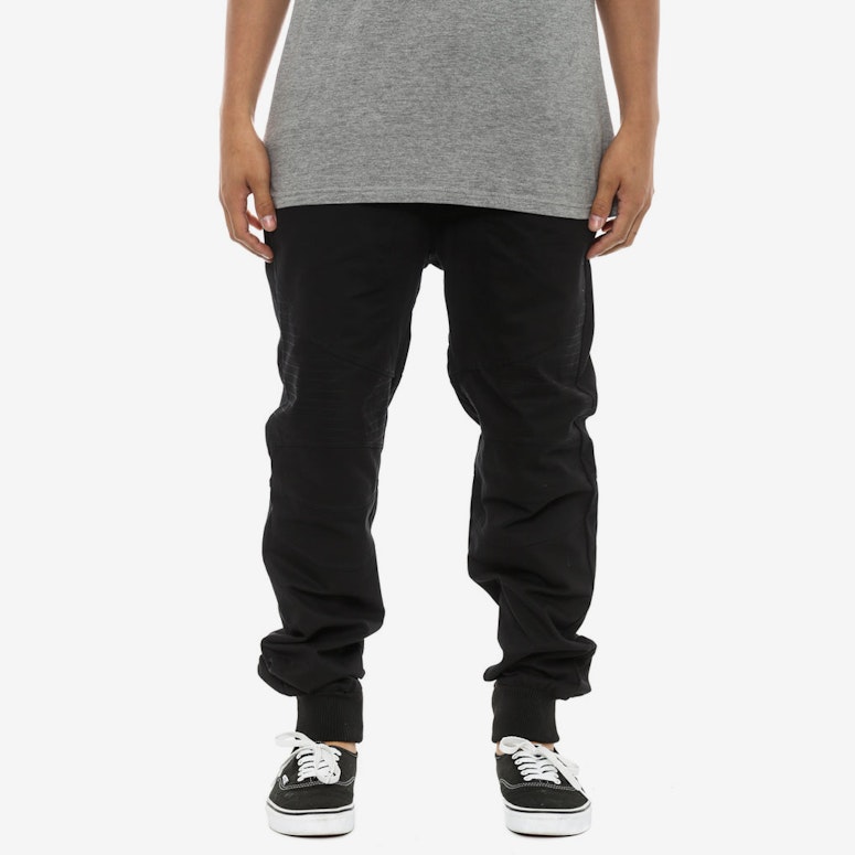 Cotton Moto Pants Black