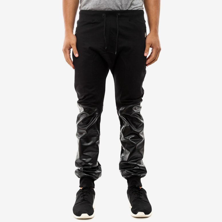 PU Down Leg Pant Black