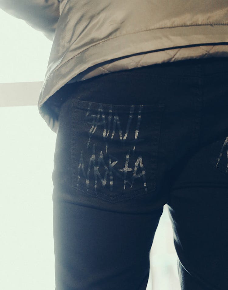 Thrashed Distresed Skinny Jean Black Wash