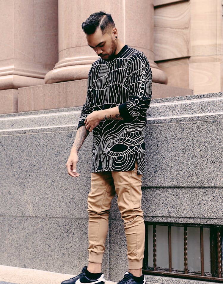 Head up Long Sleeve Top Black