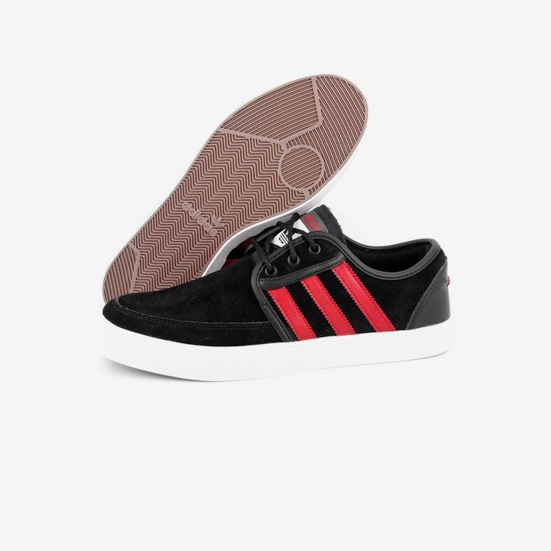 Seeley Boat Shoe Black/red