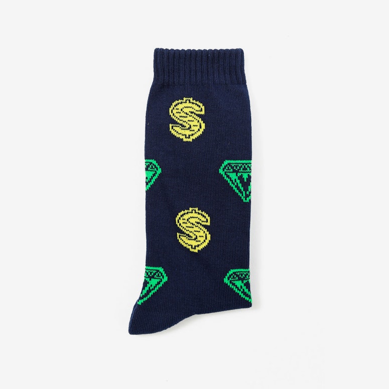 Diamond & Dollars Sock Navy/burgundy