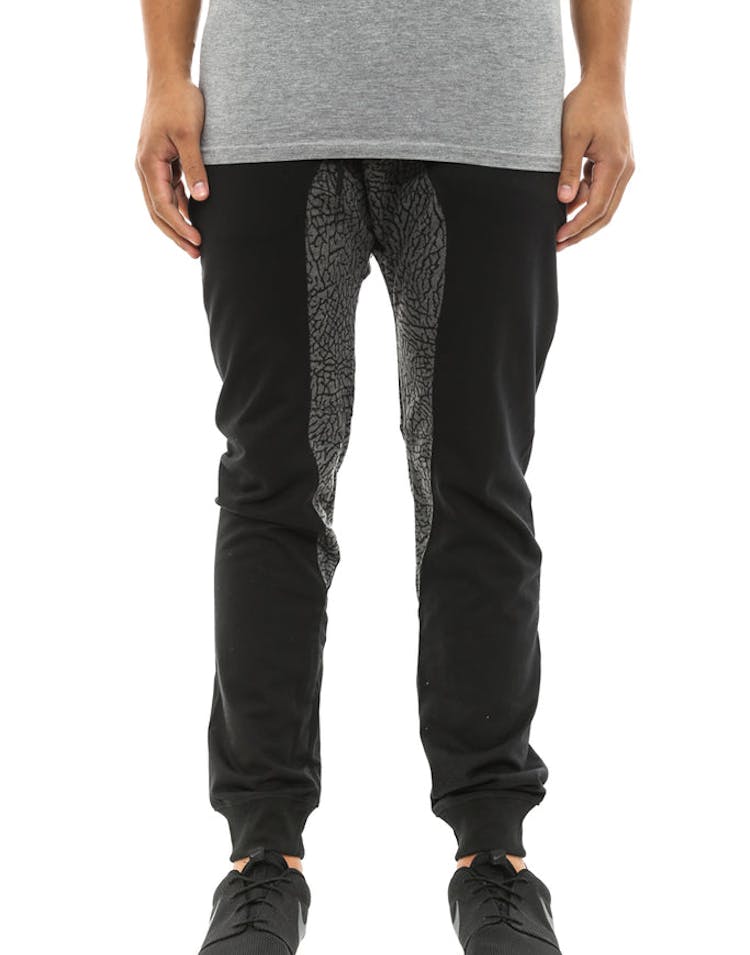 Elephant Print Jogger Pnt Black