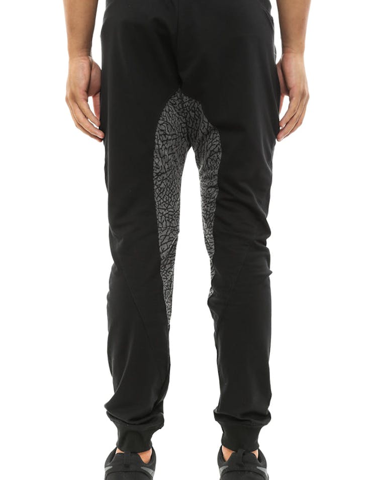 Elephant Print Jogger Pnt Black