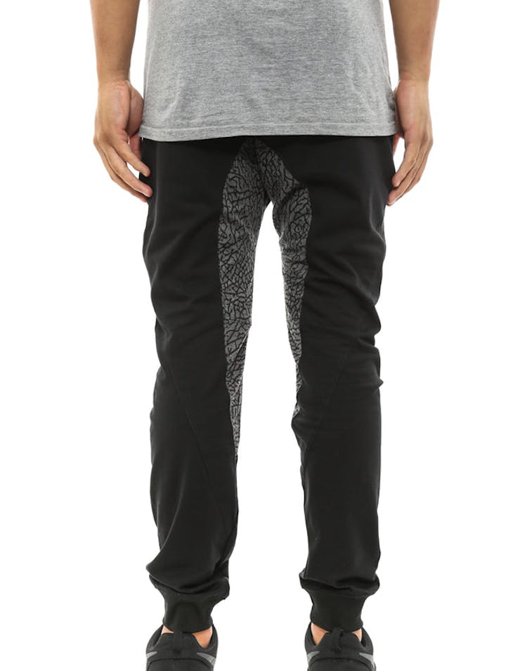Elephant Print Jogger Pnt Black