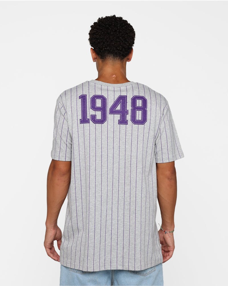 New Era Los Angeles Lakers Pinstripe T-Shirt Grey thumbnail - 4