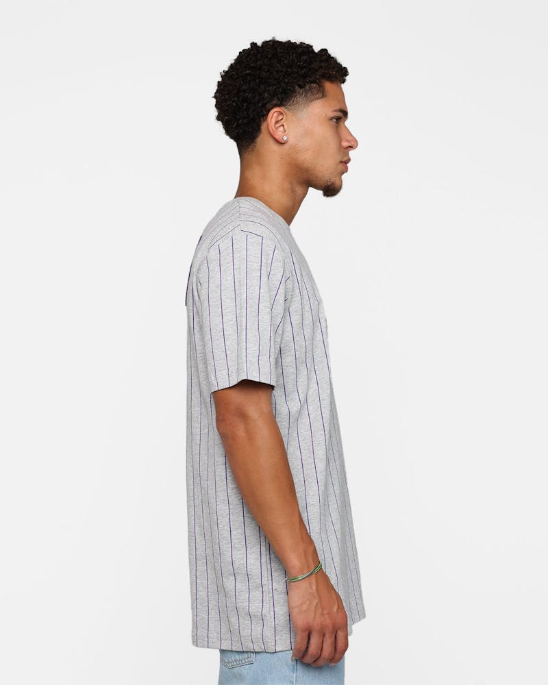 New Era Los Angeles Lakers Pinstripe T-Shirt Grey thumbnail - 5