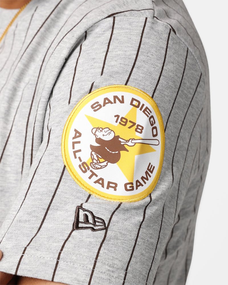 New Era San Diego Padres Pinstripe T-Shirt Grey thumbnail - 10