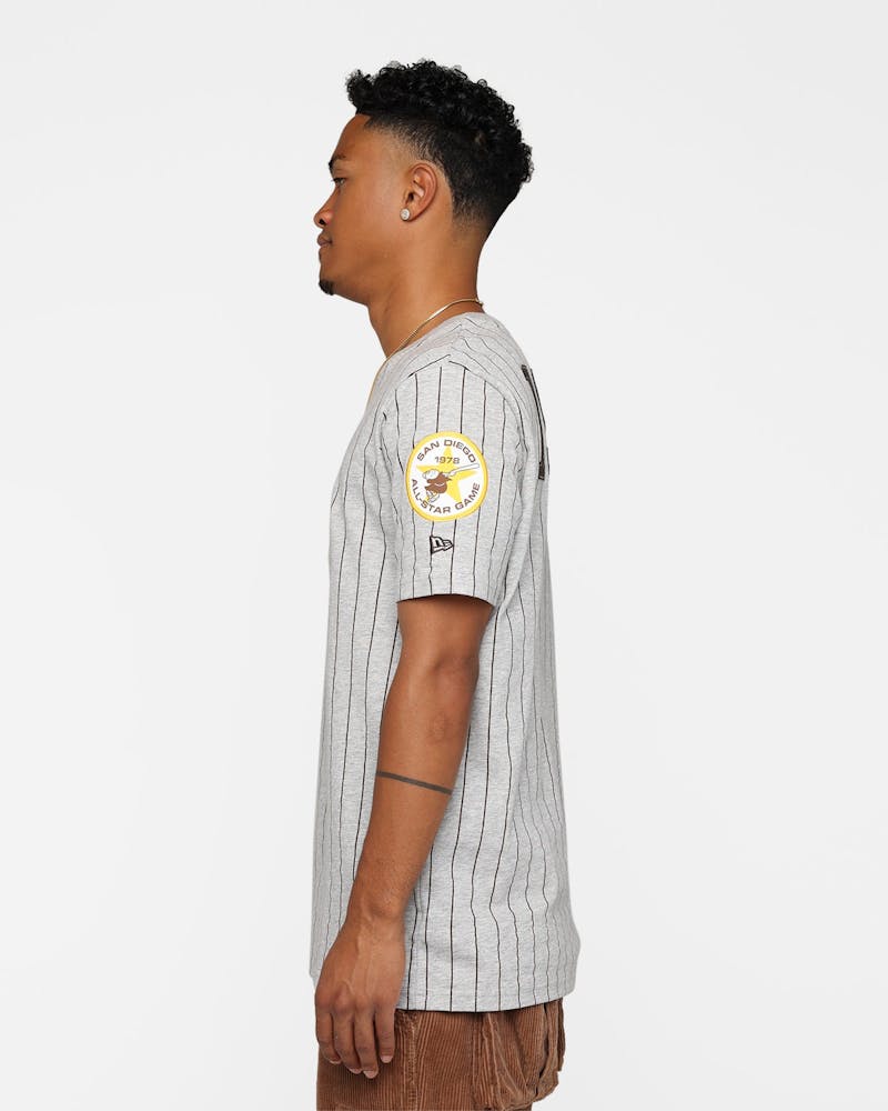 New Era San Diego Padres Pinstripe T-Shirt Grey thumbnail - 6
