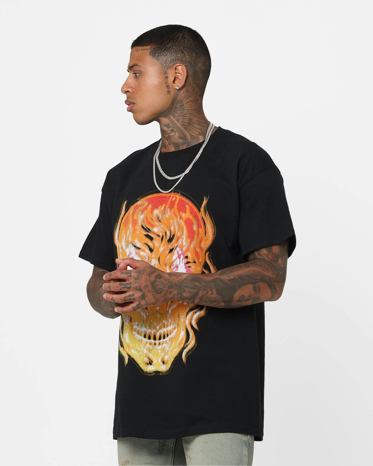 Last Kings Fiery Skull T-Shirt Black