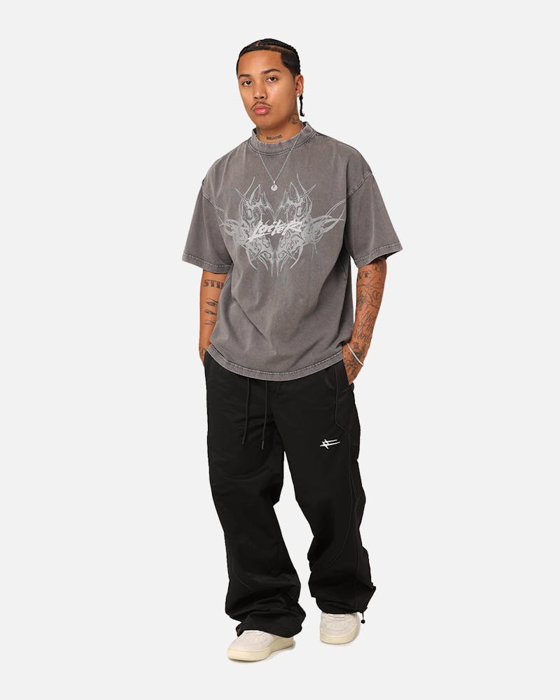 Loiter Lotus Oversized T-Shirt Charcoal Grey thumbnail - 7