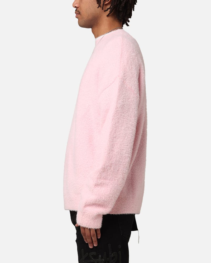 XXIII Crew Neck Fluffy Sweater Pink/White thumbnail - 4