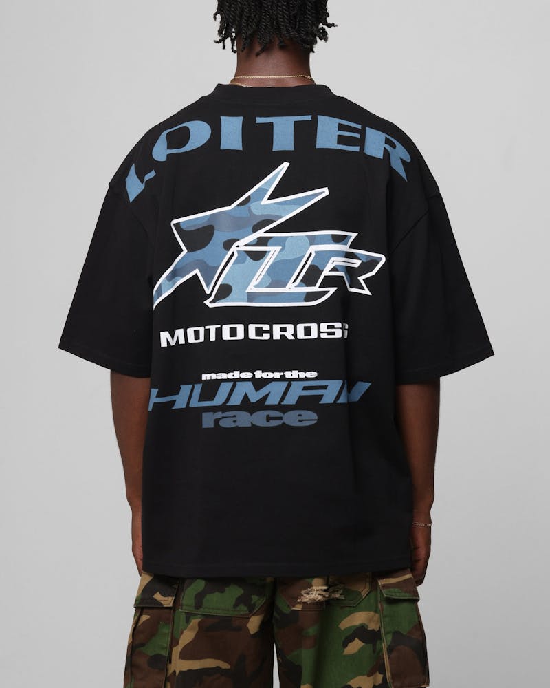 Loiter Motocross Vintage T-Shirt Black/Navy Blue thumbnail - 1
