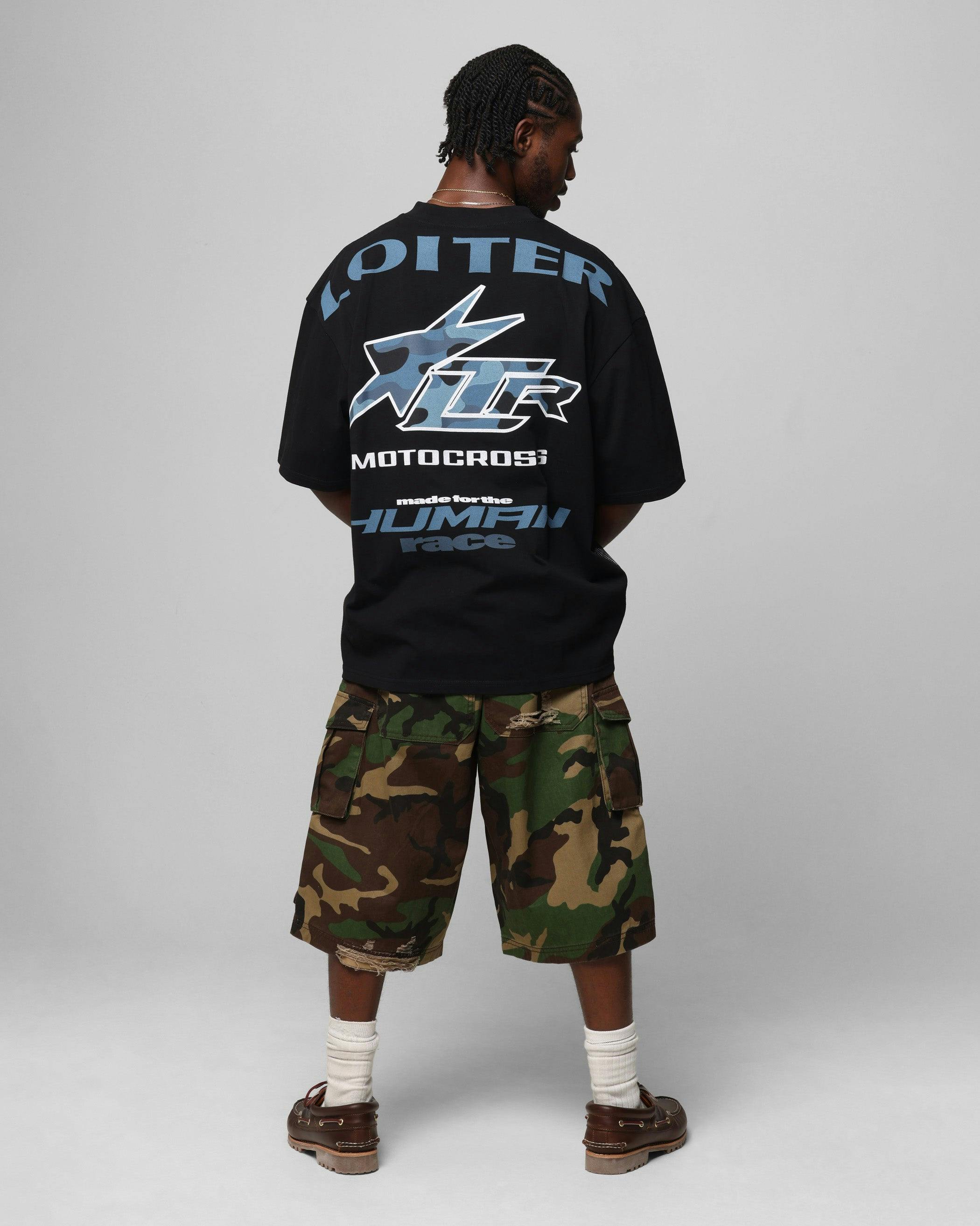 Loiter Motocross Vintage T-Shirt Black/Navy Blue