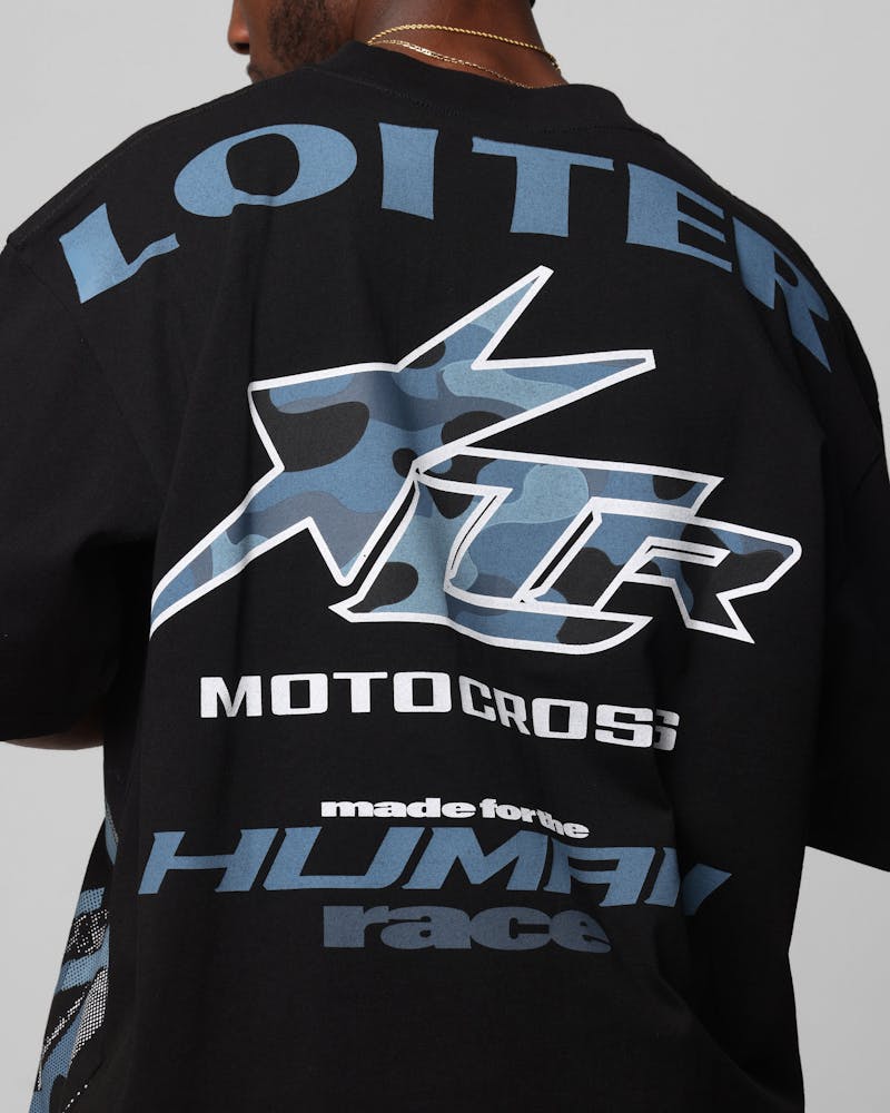 Loiter Motocross Vintage T-Shirt Black/Navy Blue thumbnail - 7