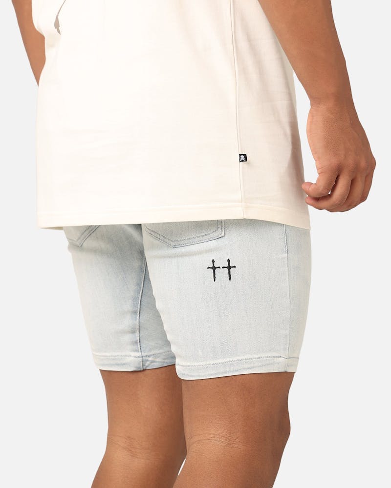 Saint Morta Correr Denim Shorts Light Blue Culture Kings NZ