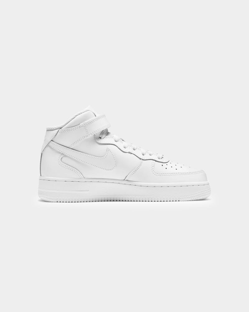 Nike Kids' Air Force 1 Mid LE (GS) White/White thumbnail - 3