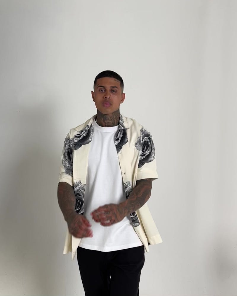 Carré Rose Bunch Button Up Shirt Off White thumbnail - 1