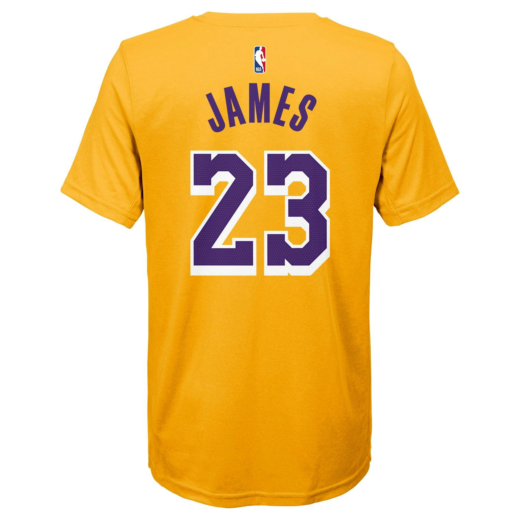 Nike Boys Los Angeles Lakers LeBron James #23 Icon N&N Tee Yellow ...