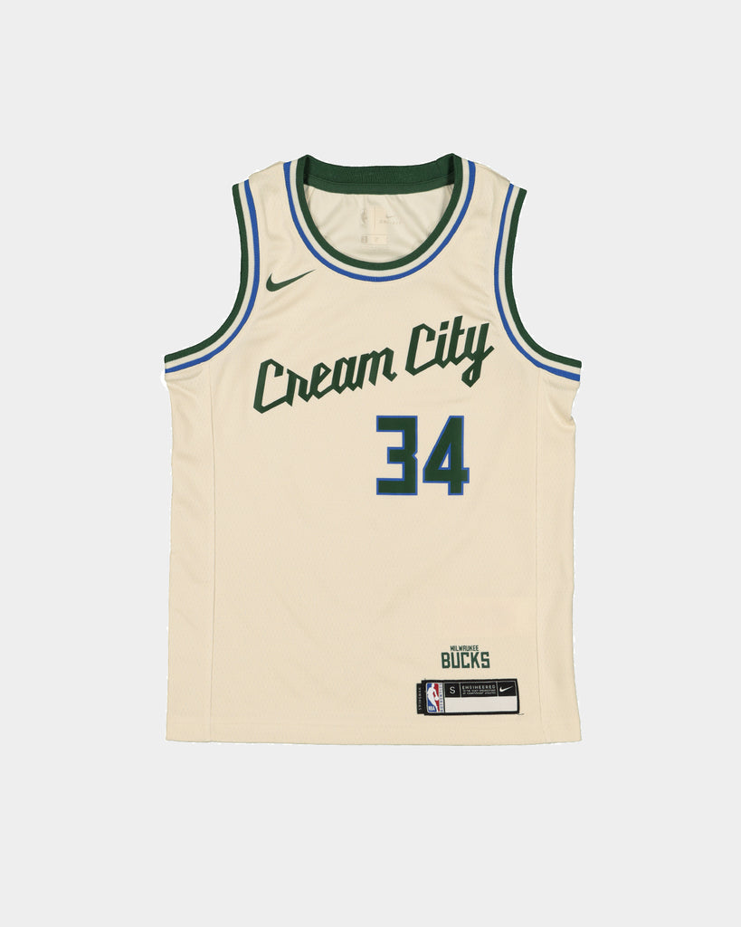 Nike Kids Milwaukee Bucks Giannis Antetokounmpo #34 Swingman Jersey Cream