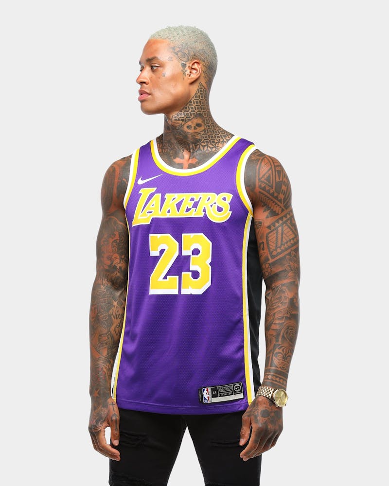 Nike Los Angeles Lakers Lebron James 23 Swingman Jersey Purple Yellow Black Culture Kings Nz