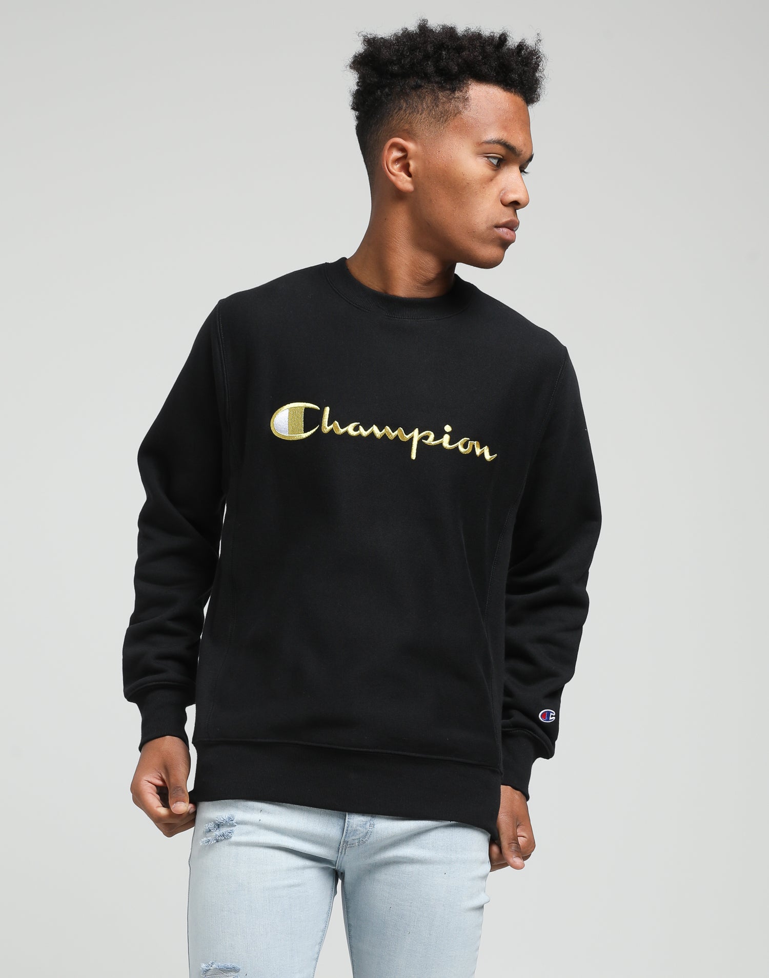 champion gold and black hoodie