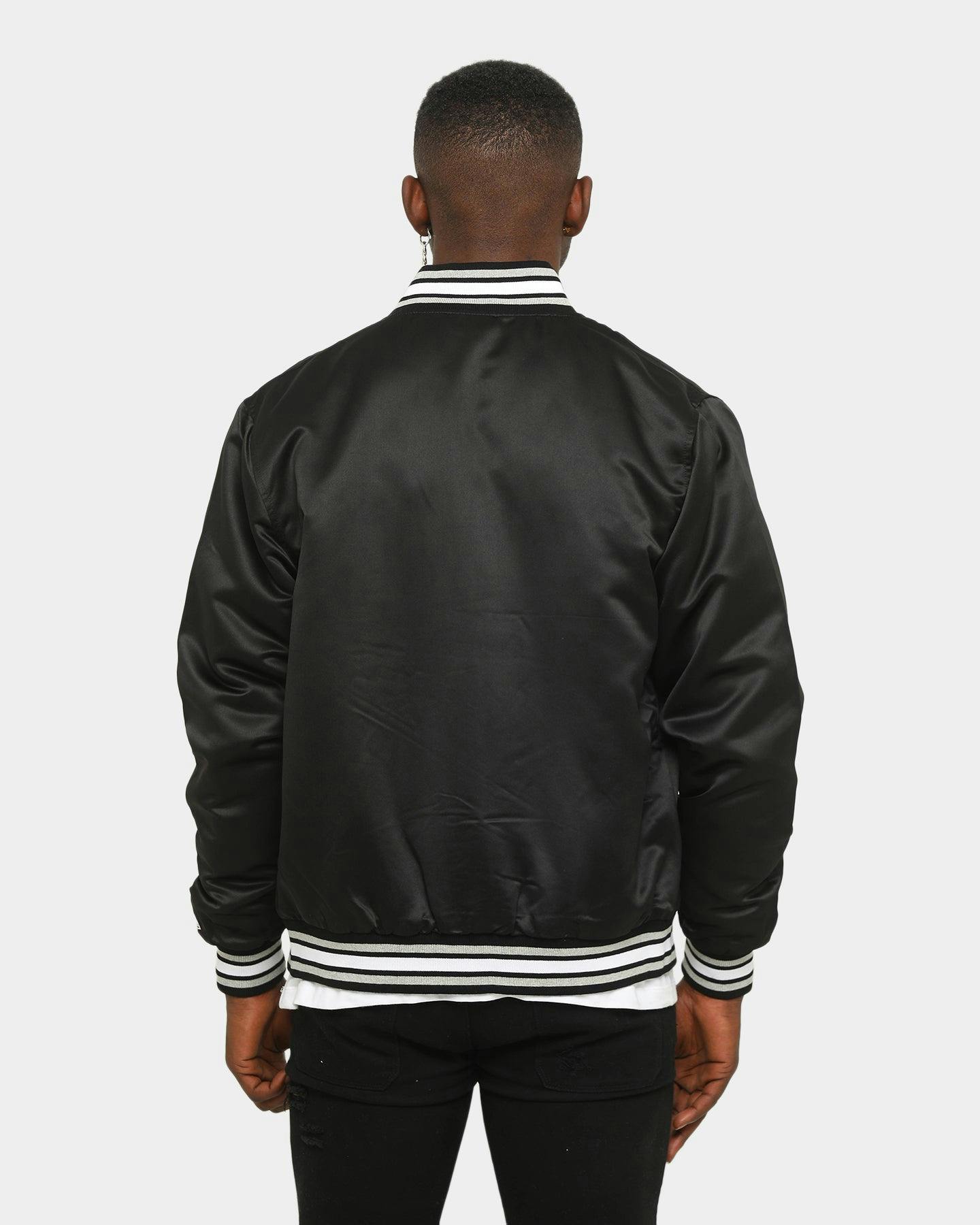 New Era Raiders Satin Tipping Varsity Jacket Black | Culture Kings NZ