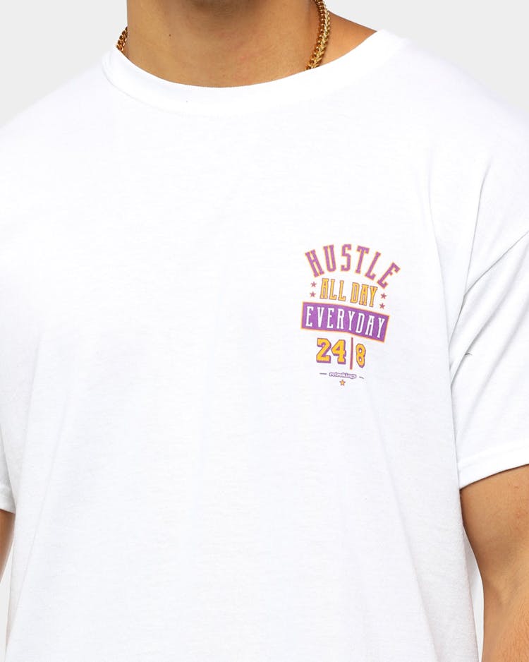 Retro Kings Hustle All Day Tee White Culture Kings Nz