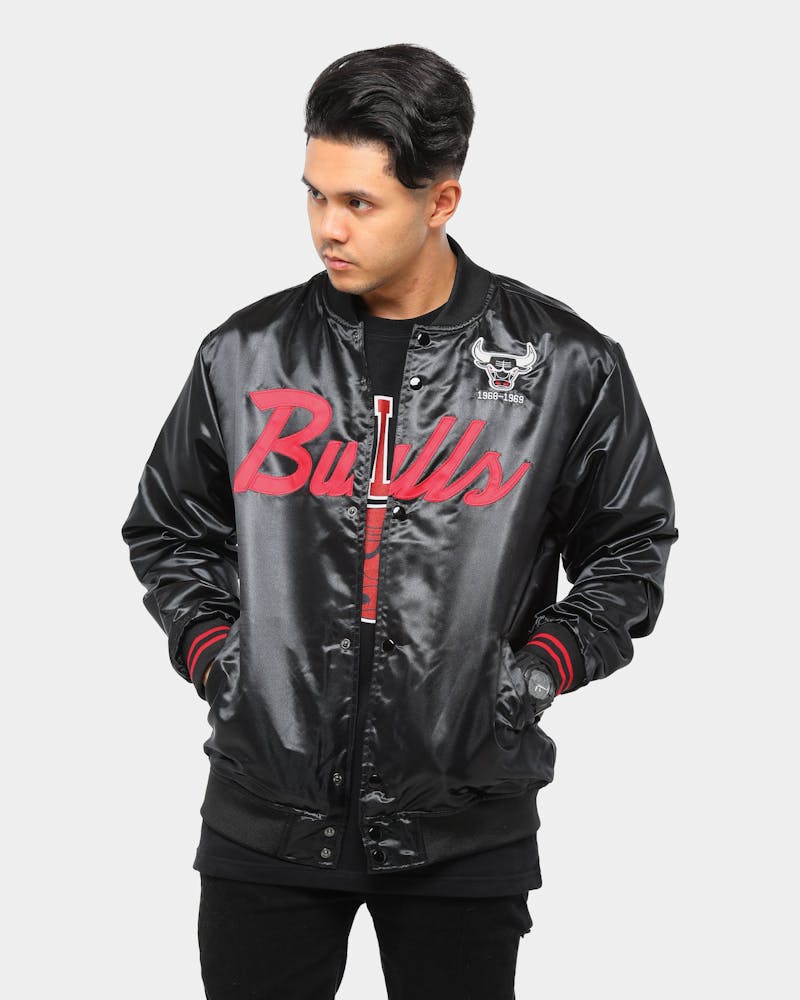 Mitchell Ness Chicago Bulls Special Script Satin Jacket Black Culture Kings Nz