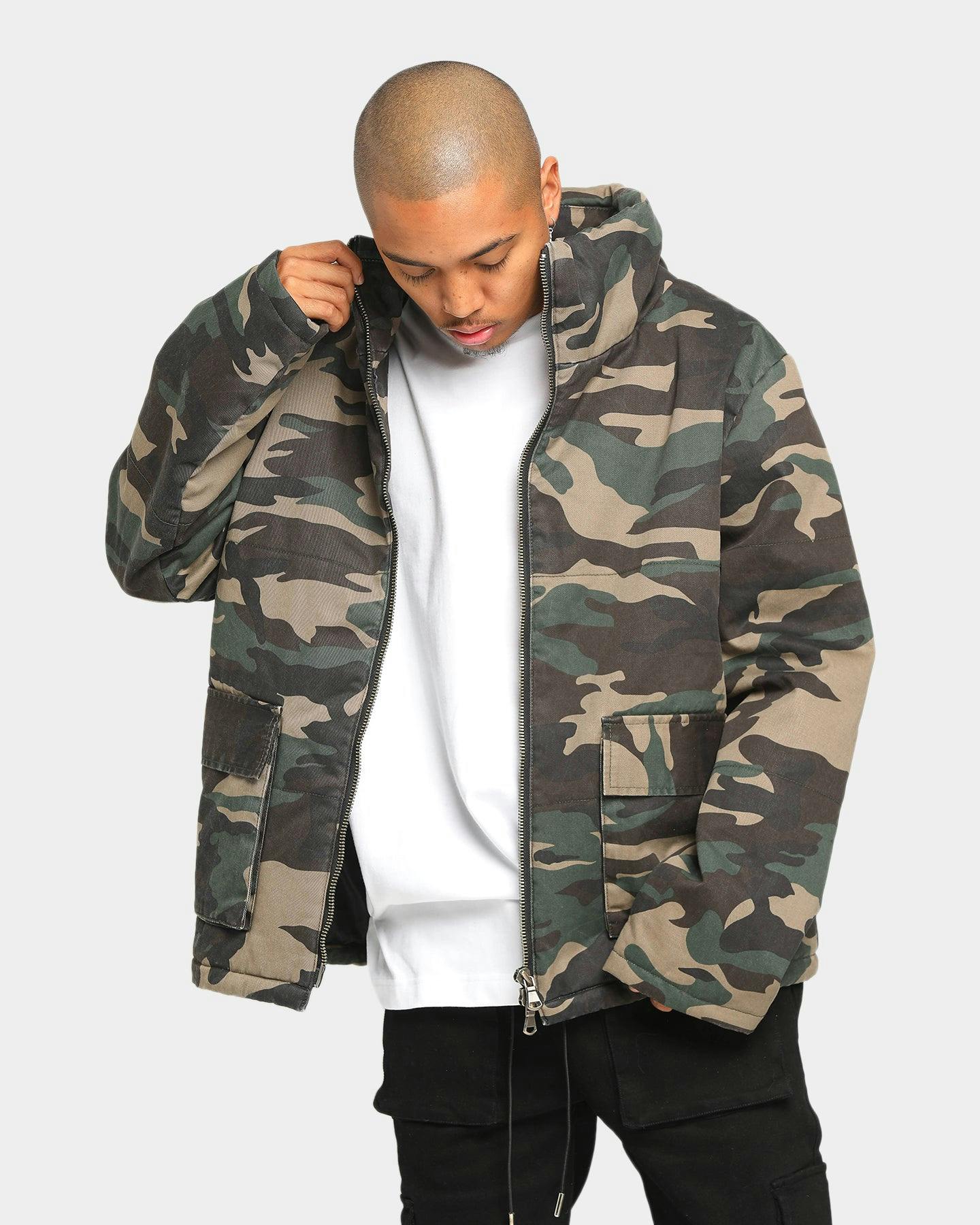 EN ES Cropped Camo Puffer Jacket Camo | Culture Kings NZ