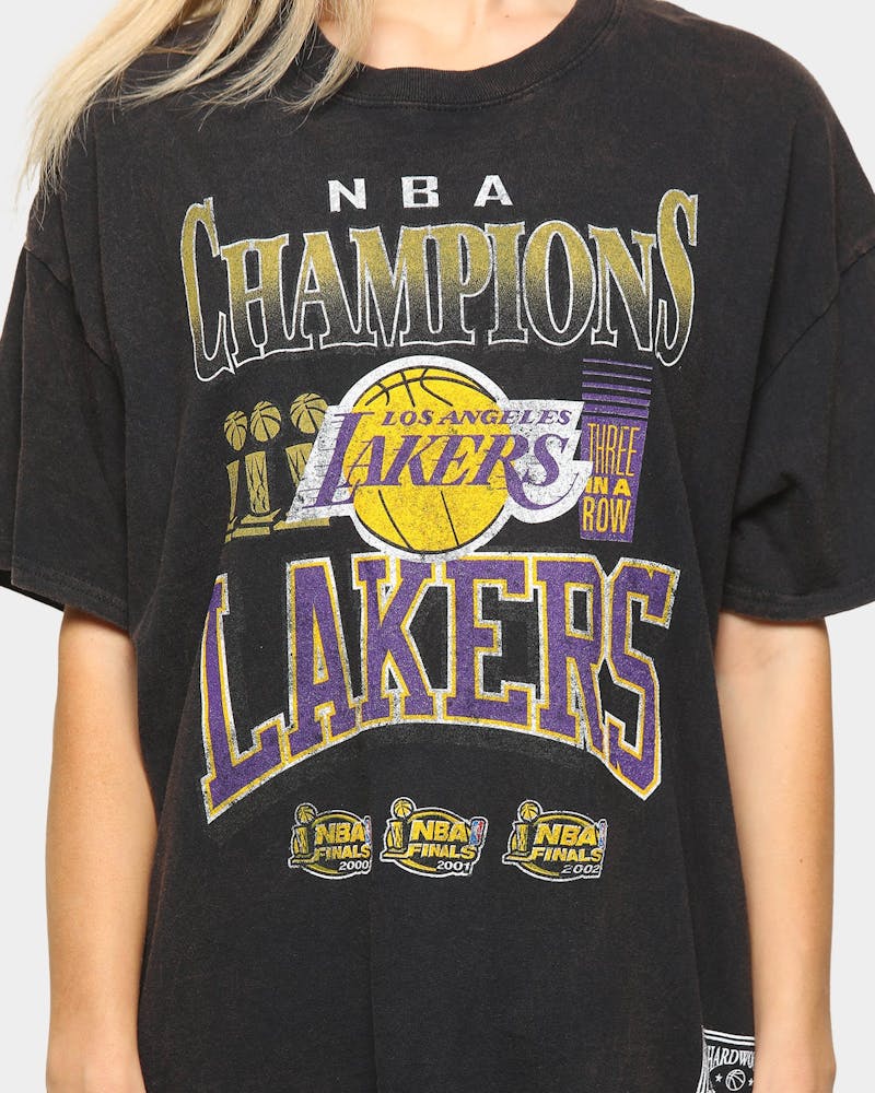 Mitchell Ness Lakers Vintage Champs Short Sleeve T Shirt Black Culture Kings Nz