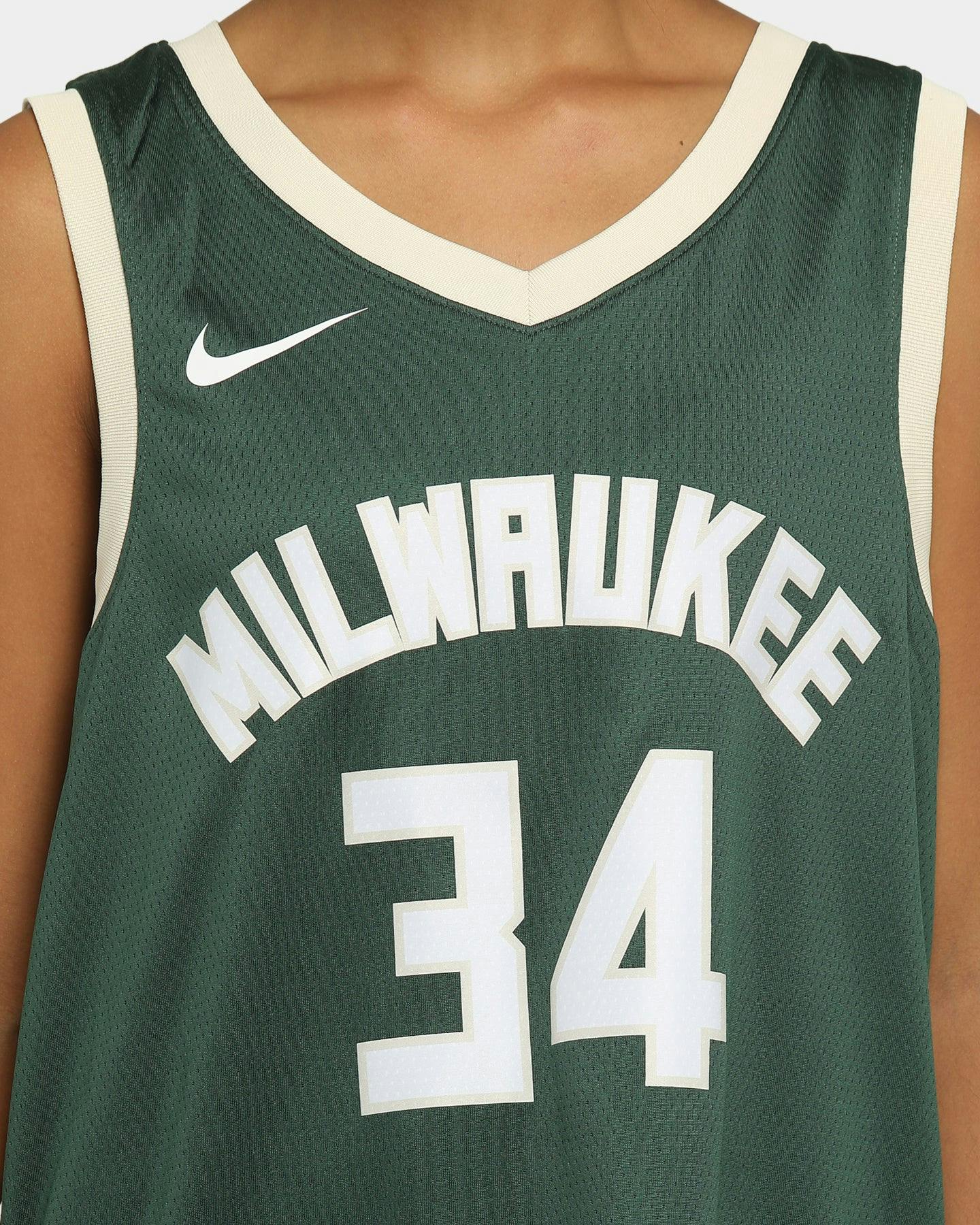 Nike Milwaukee Bucks #34 Icon Swingman Jersey Fir/Flat Opal