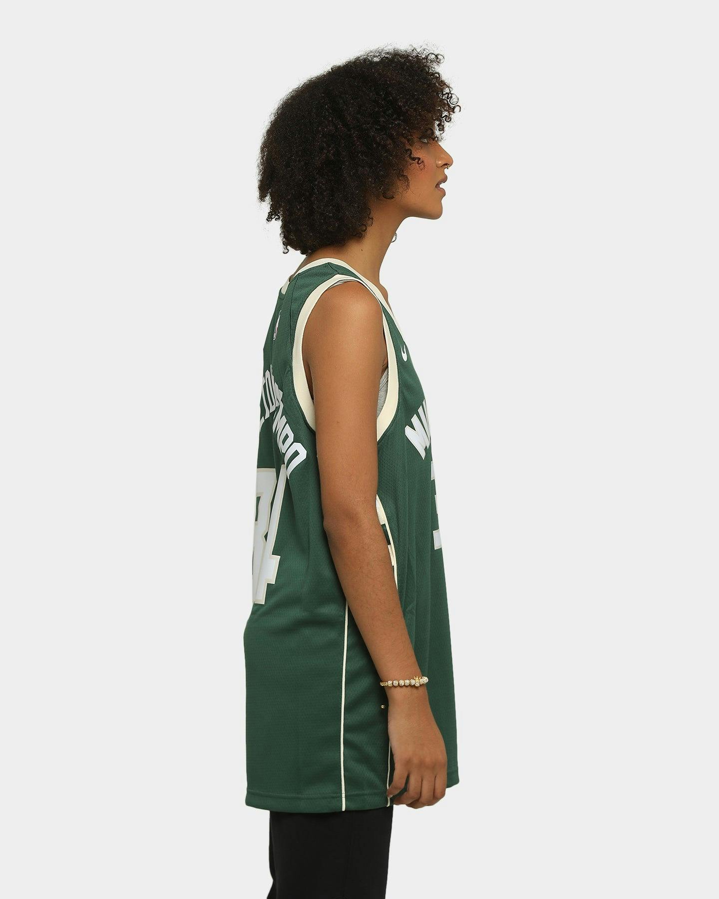 Nike Milwaukee Bucks #34 Icon Swingman Jersey Fir/Flat Opal