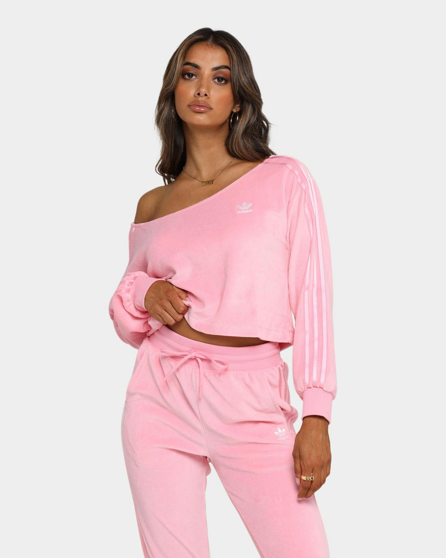 adidas shrug sweater pink