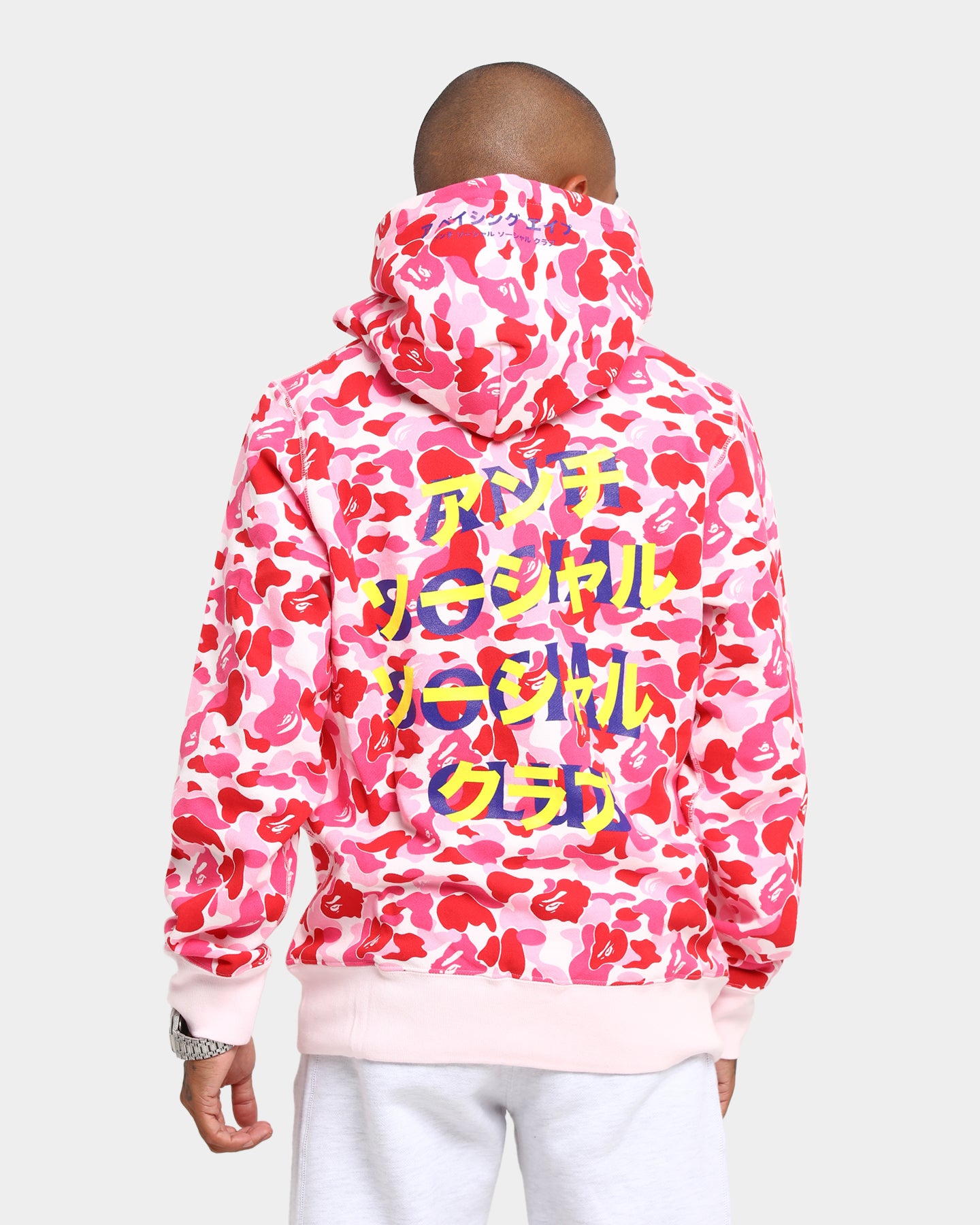 assc camo hoodie pink