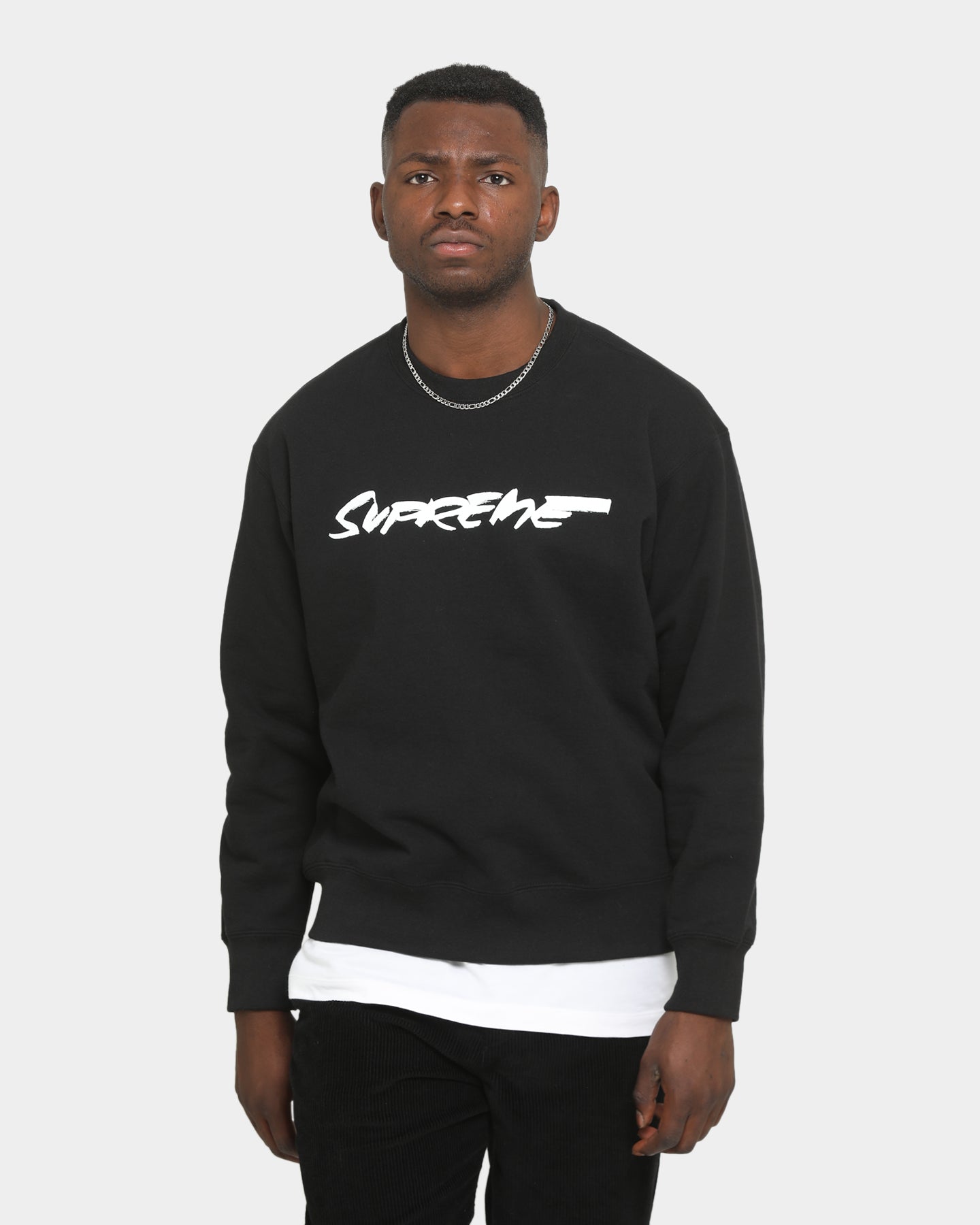 簡単購入 supreme Futura Logo Crewneck黒スゥエット - メンズ