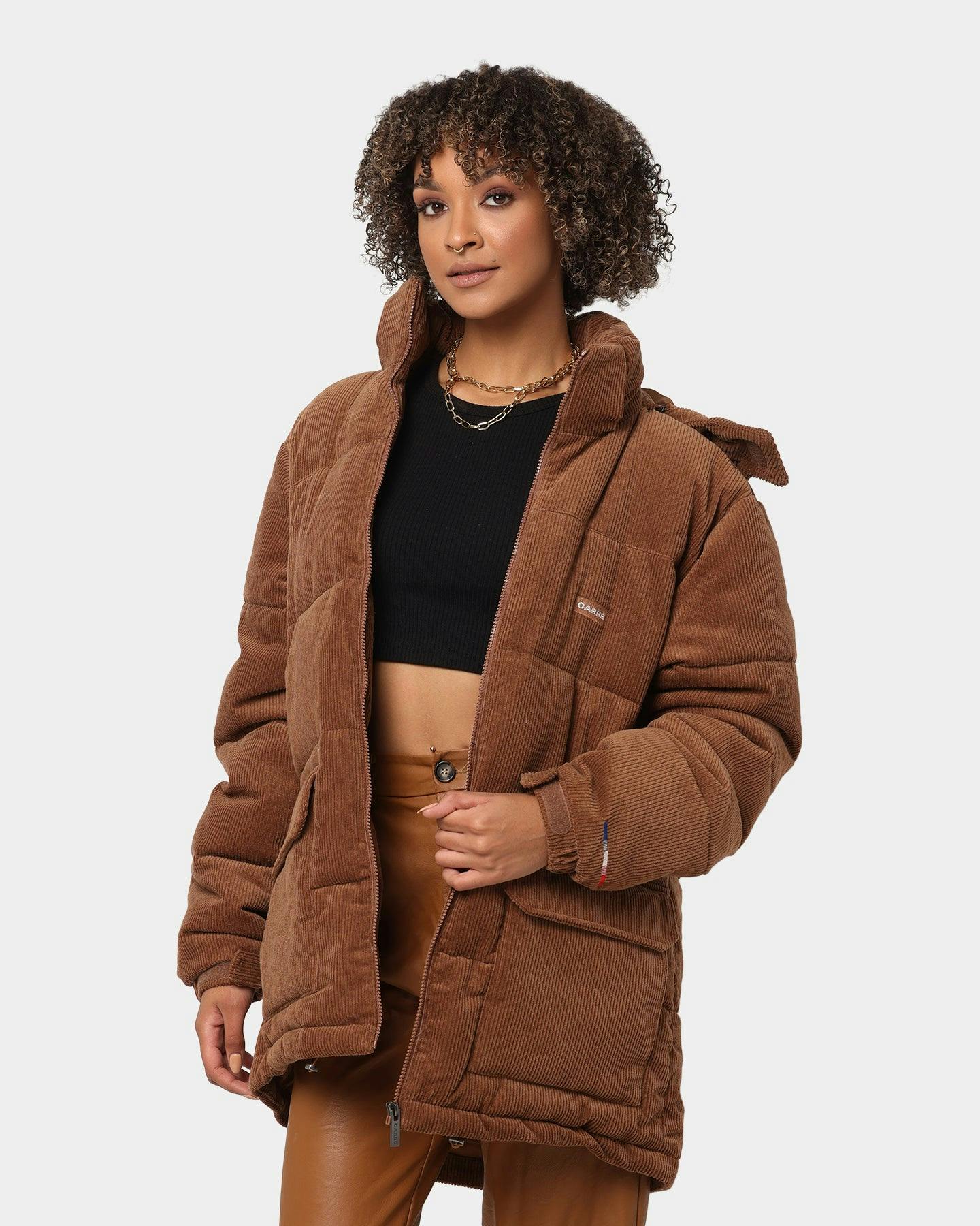 Carré College Cord Puffer Jacket Brown Culture Kings NZ