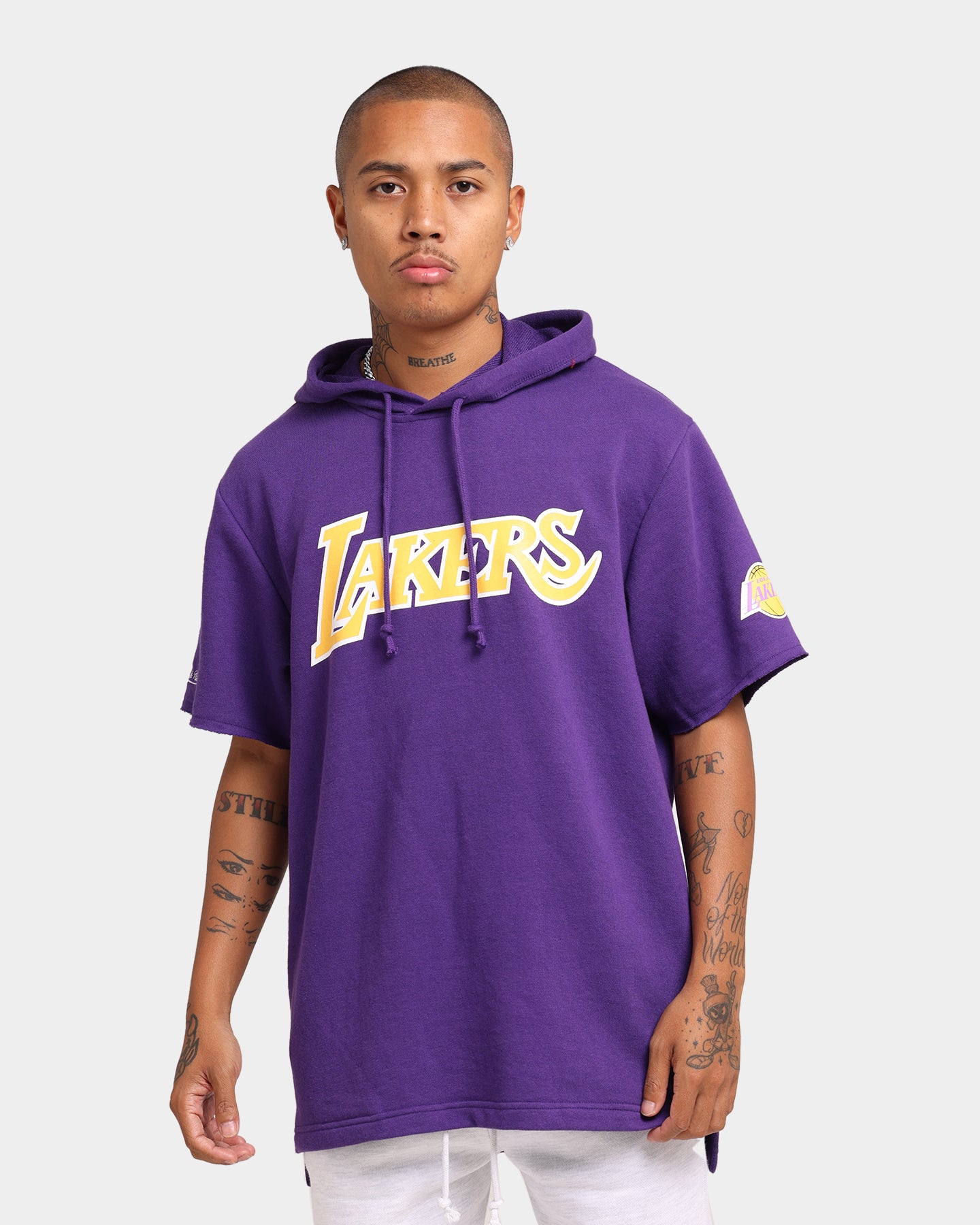 lakers short sleeve hoodie