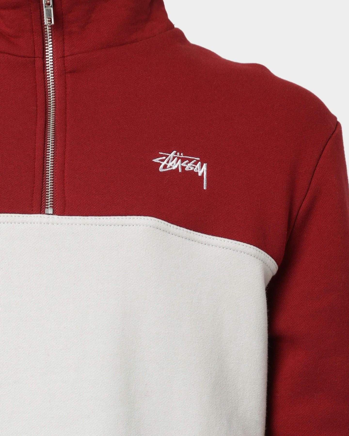 Stussy Stock Fleece 1/4 Zip Burgundy Culture Kings NZ