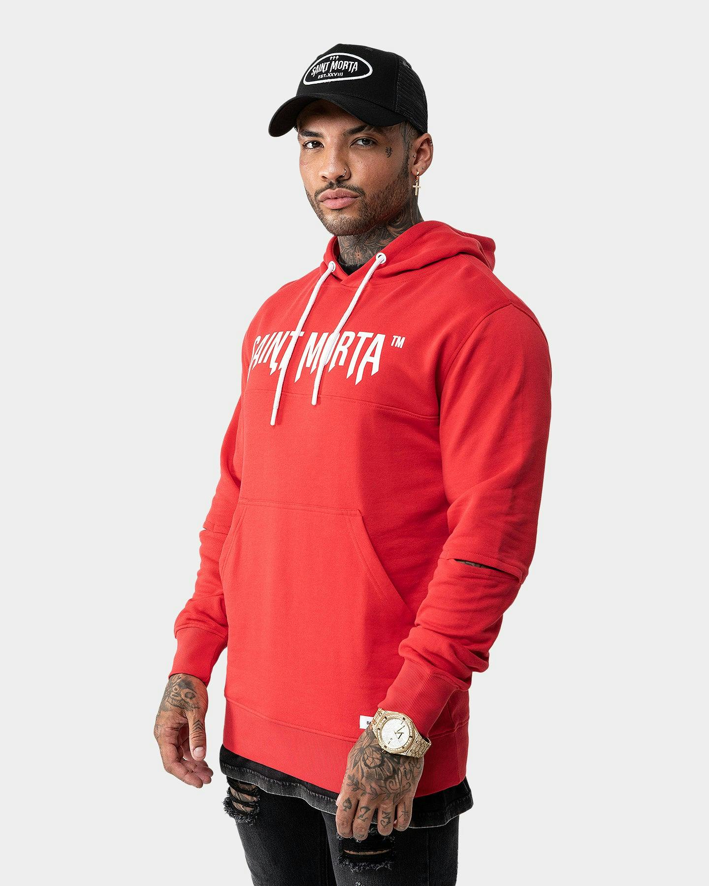 Saint Morta Canal Street Hoodie Red/White | Culture Kings NZ