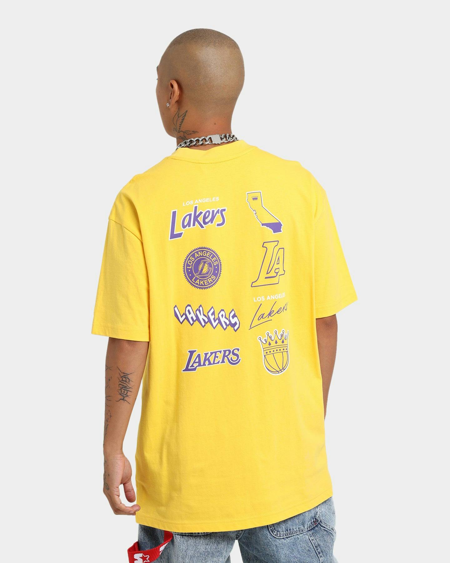 New Era Los Angeles Lakers City Graphics T-Shirt Yellow