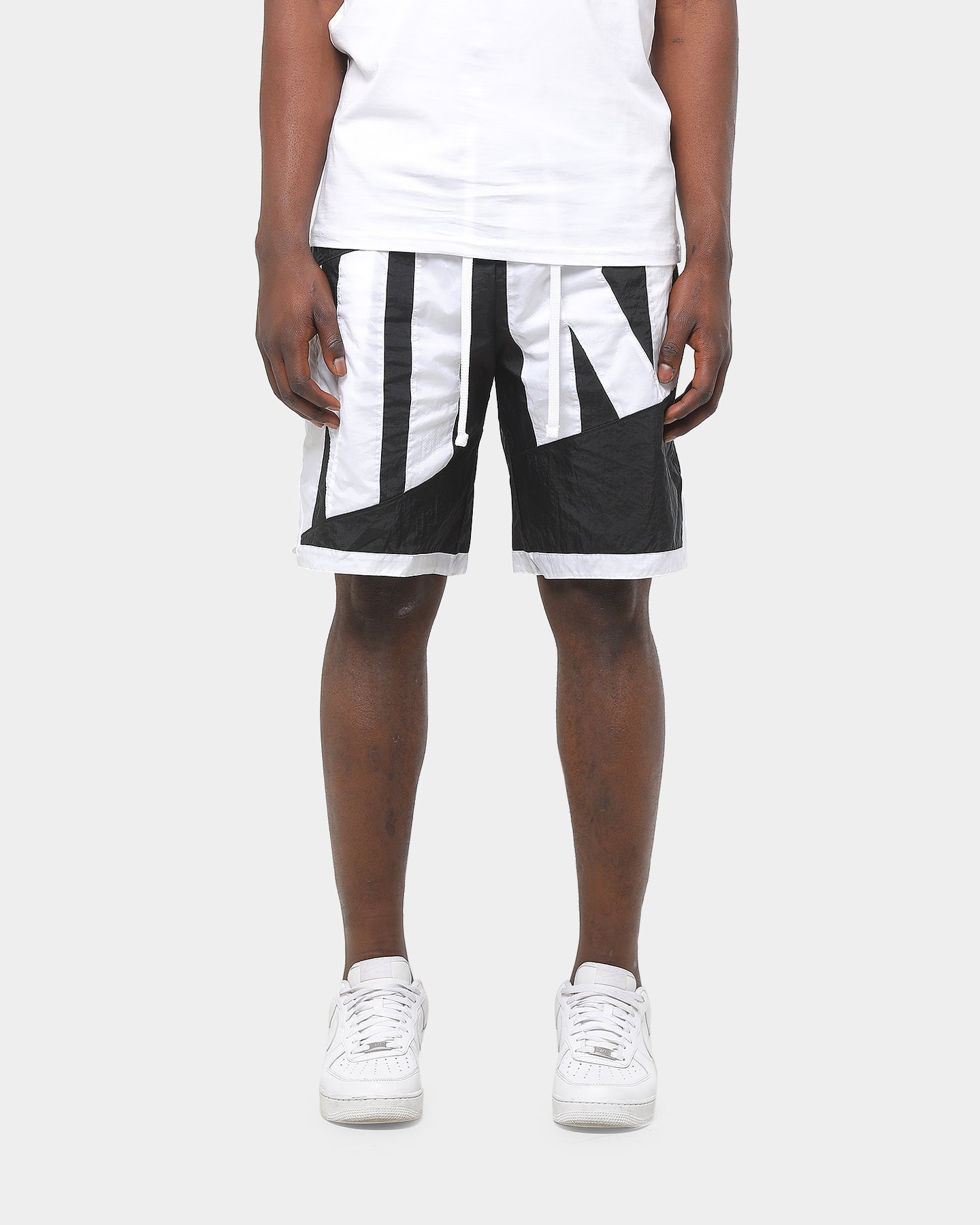 nike throwback shorts black and white