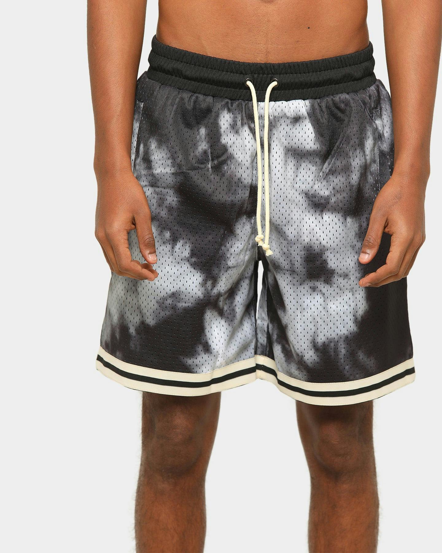 EN ES Men's Tie Dye Basketball Short Black/White Culture Kings NZ