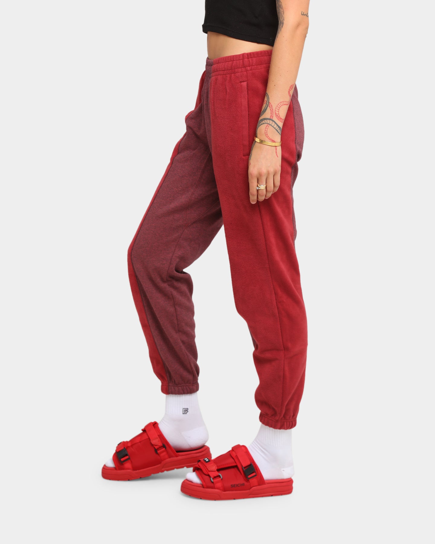 adidas red sweatpants womens