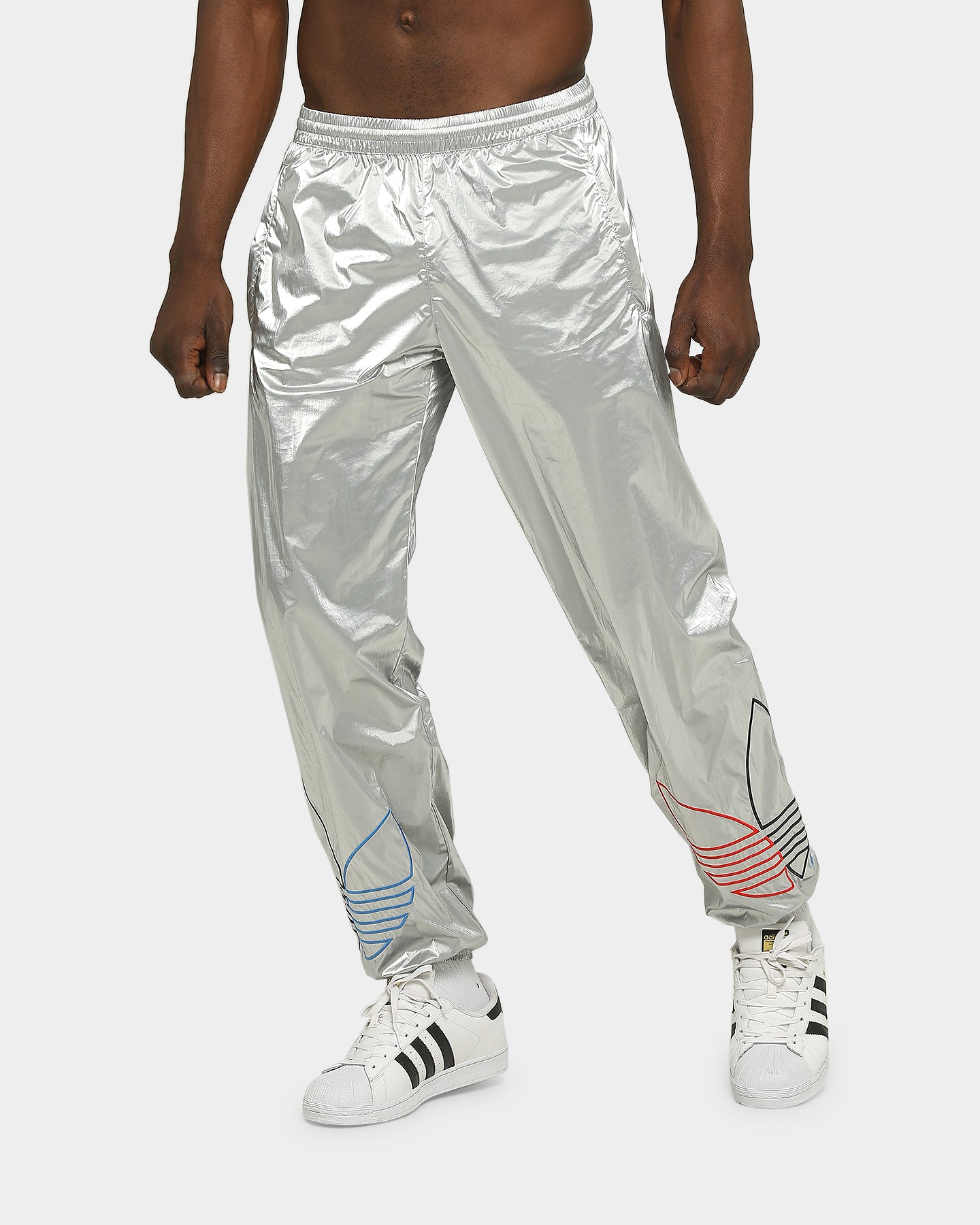 silver adidas pants