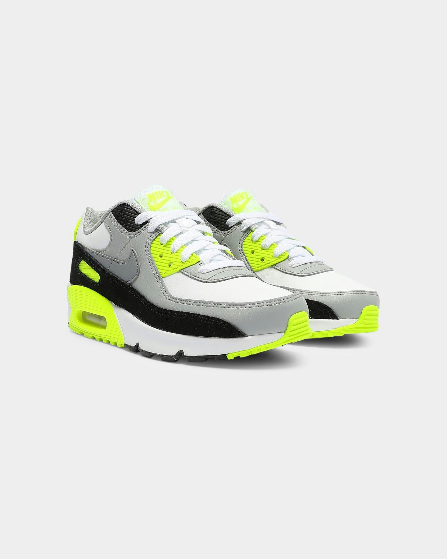 Nike Kids Air Max 90 LTR (GS) White/Grey/Volt | Culture Kings NZ