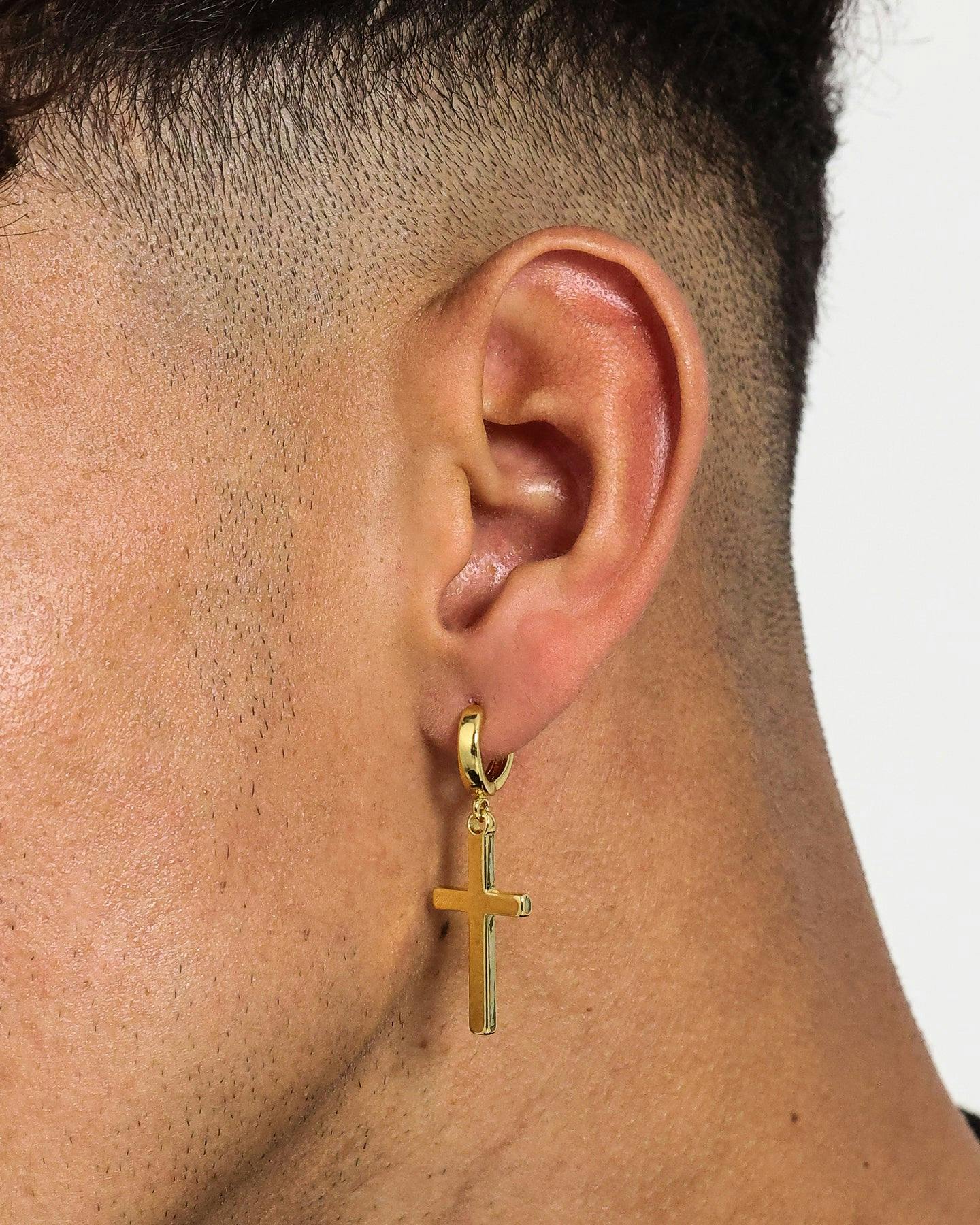 Saint Morta Cross Earring Gold Plated