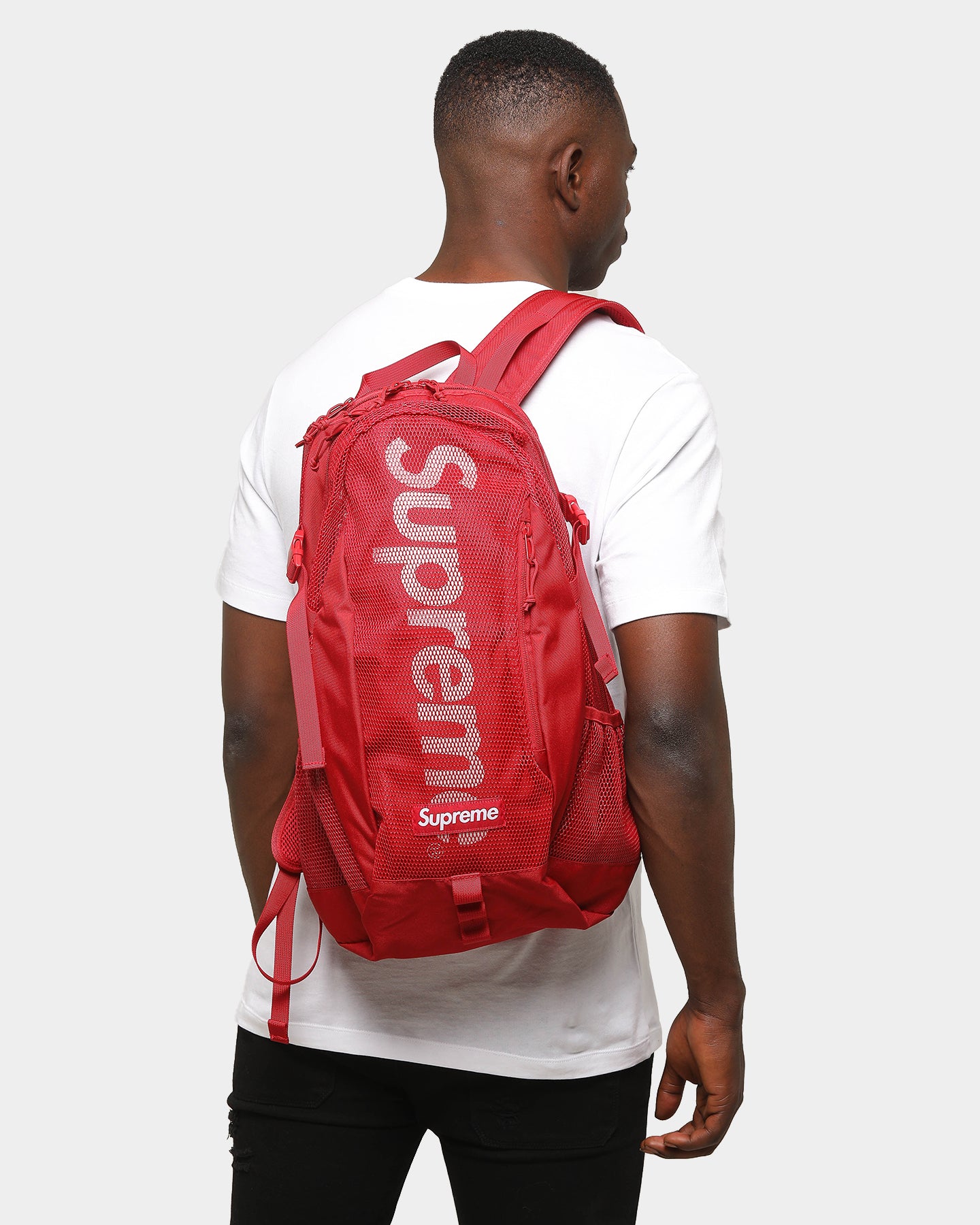 supreme bookbag red