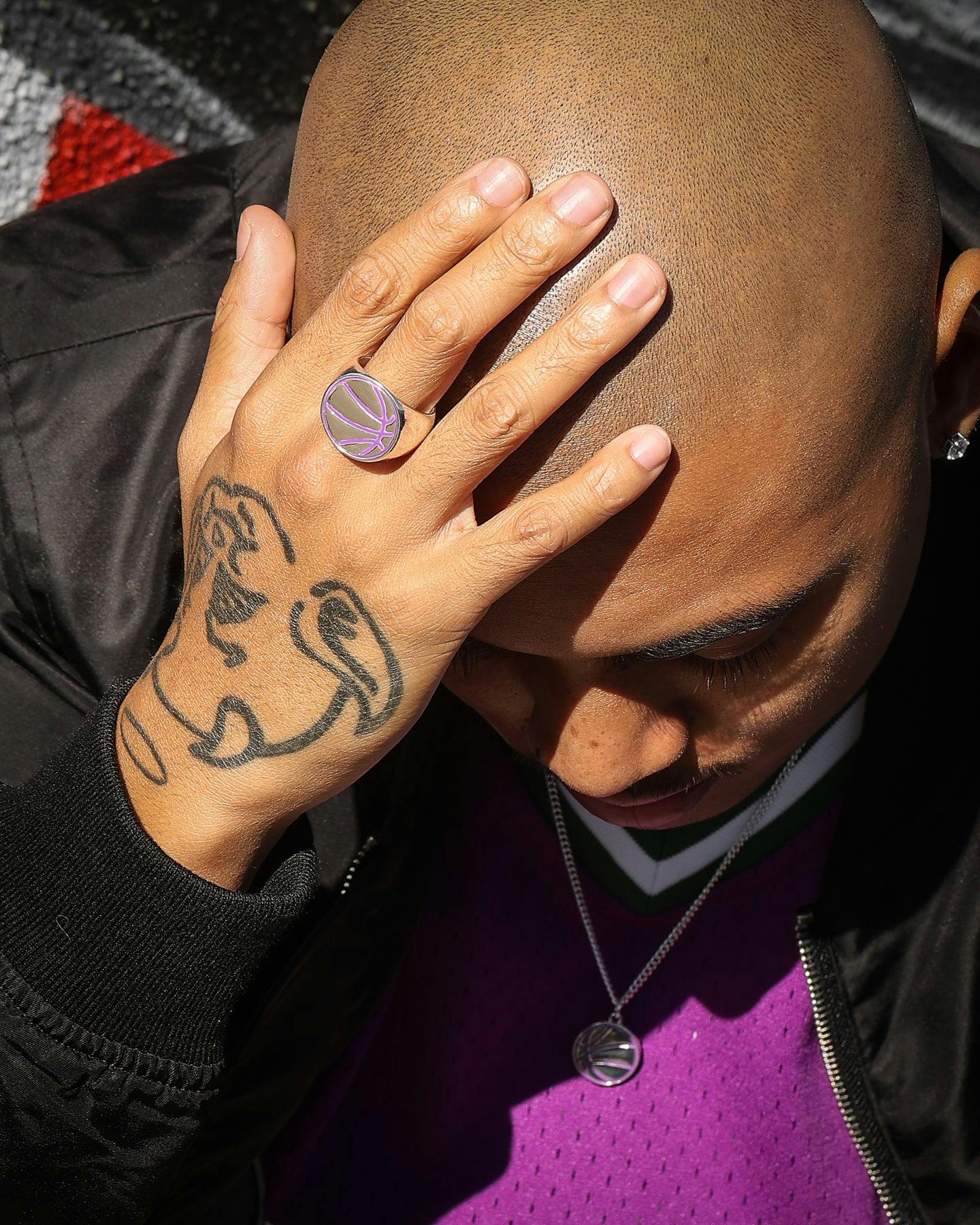 Wild For The Weekend Slam Dunk Basketball Ring (Large) Silver Culture